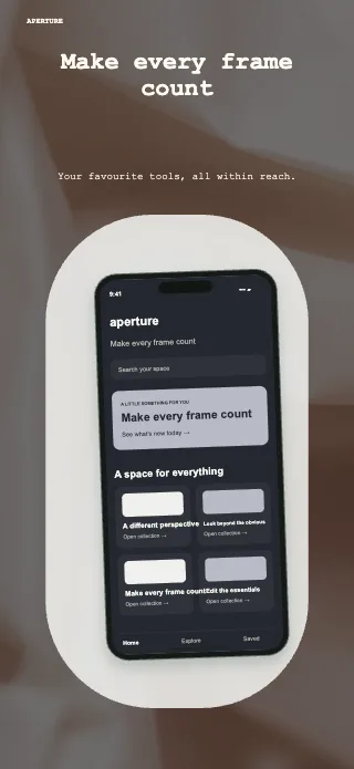 Aperture screenshot design: Portrait window
