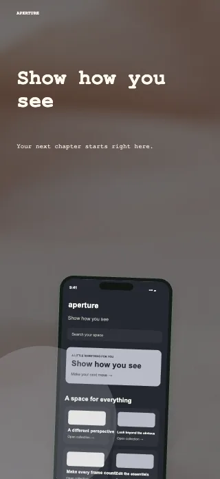 Aperture screenshot design: Low horizon