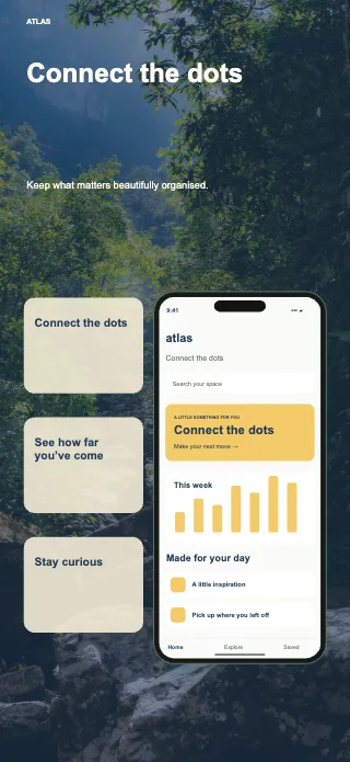 Atlas screenshot design: Feature stack