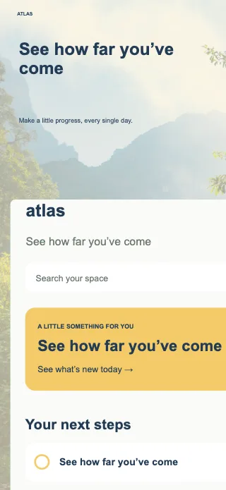Atlas screenshot design: Close-up