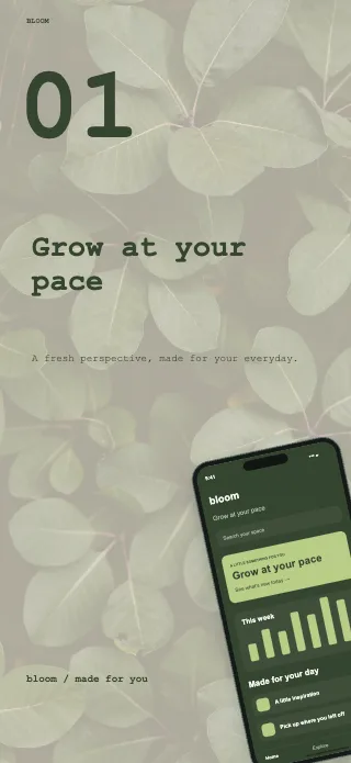Bloom screenshot design: Statement