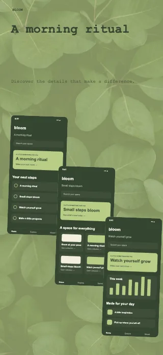 Bloom screenshot design: Stepped gallery