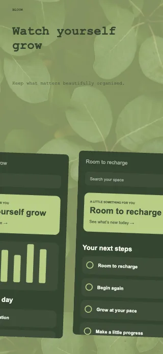 Bloom screenshot design: Panorama