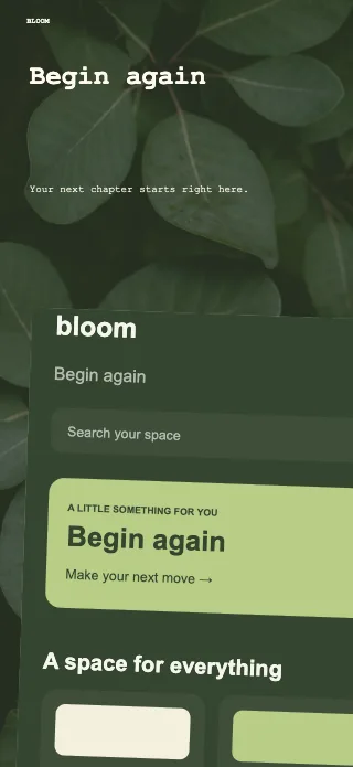 Bloom screenshot design: Close-up