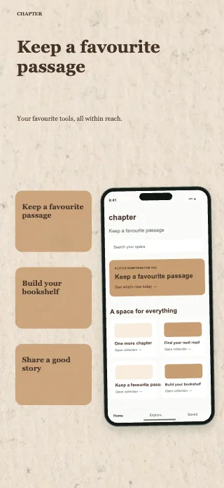 Chapter screenshot design: Feature stack