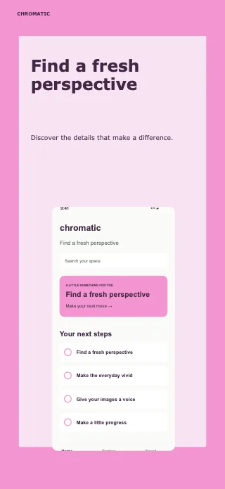 Chromatic screenshot design: Studio border