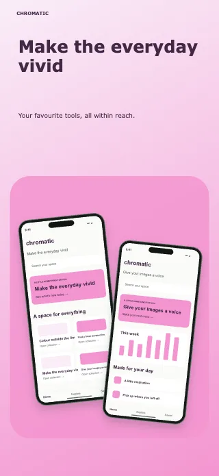 Chromatic screenshot design: Community