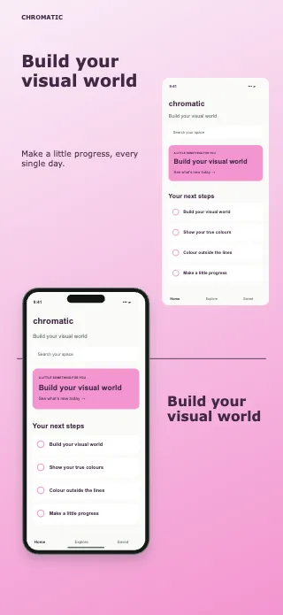Chromatic screenshot design: Blueprint grid