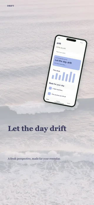 Drift screenshot design: Landscape strip