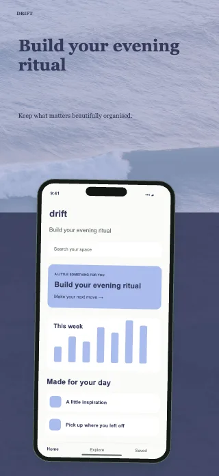 Drift screenshot design: Colour block
