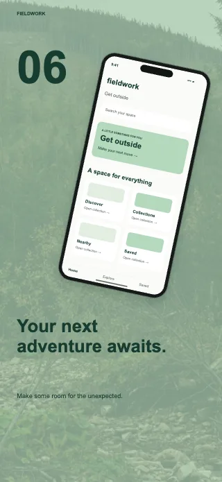 Fieldwork screenshot design: Cover story