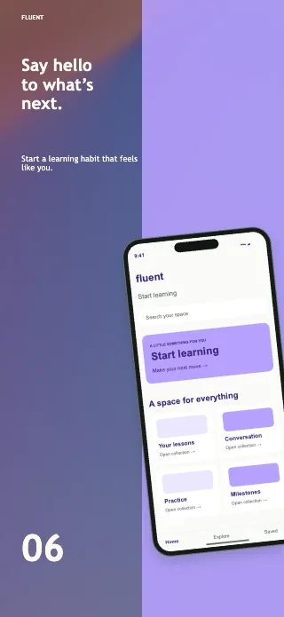 Fluent screenshot design: Editorial split