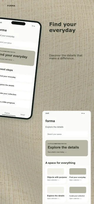 Forma screenshot design: Right column