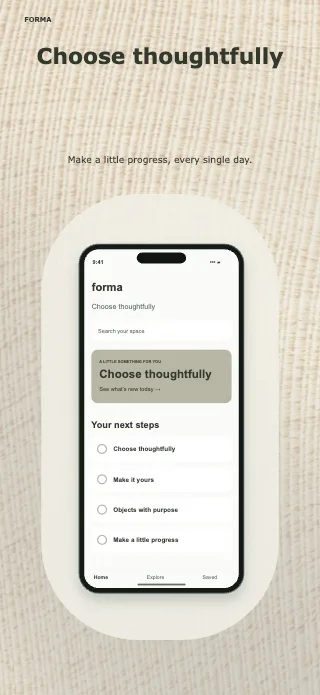 Forma screenshot design: Portrait window