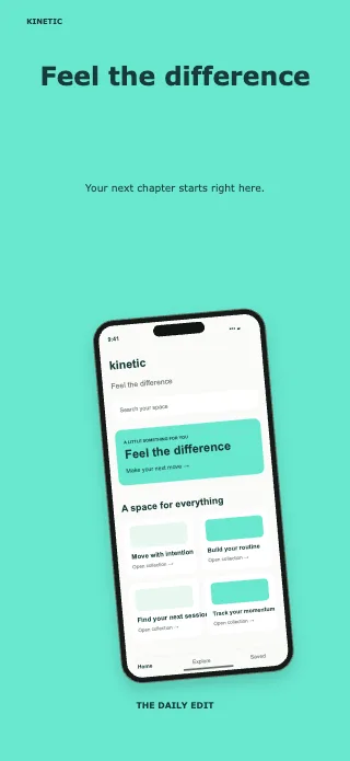 Kinetic screenshot design: Daily menu