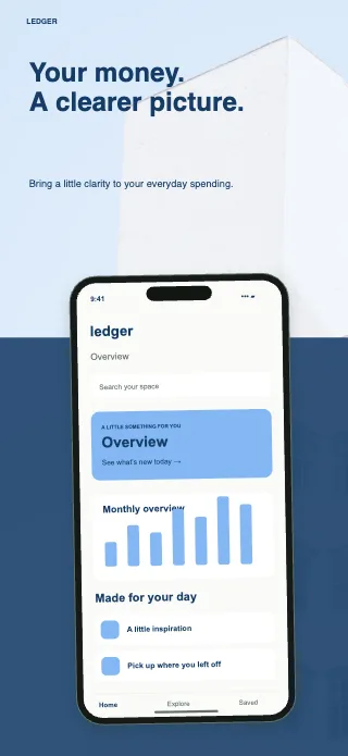 Ledger screenshot design: Colour block