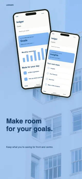 Ledger screenshot design: Top showcase