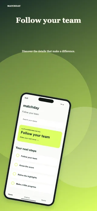 Matchday screenshot design: Orbital