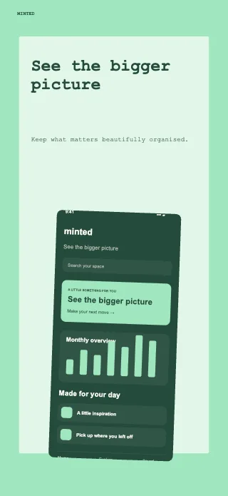 Minted screenshot design: Studio border