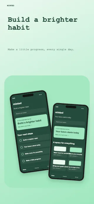 Minted screenshot design: Community