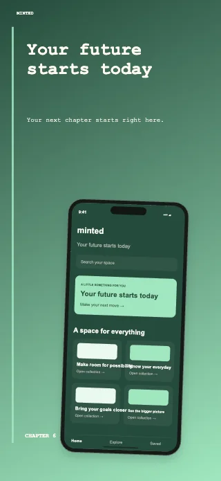 Minted screenshot design: Book spine