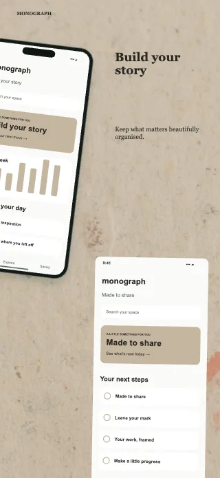 Monograph screenshot design: Right column