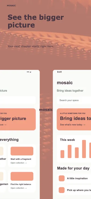 Mosaic screenshot design: Cutout duo