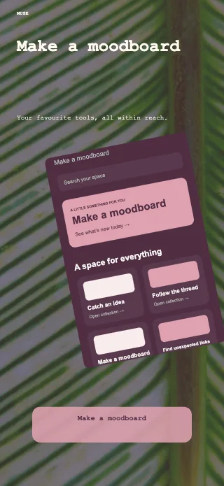 Muse screenshot design: Floating detail