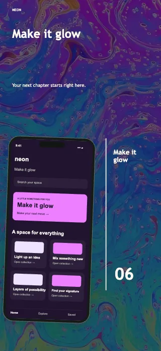 Neon screenshot design: Side notes
