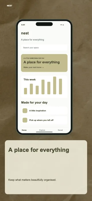 Nest screenshot design: Bottom caption