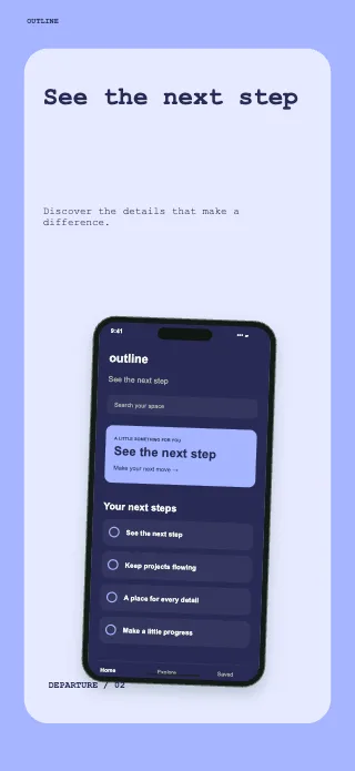 Outline screenshot design: Departure ticket