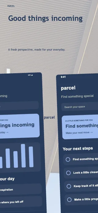 Parcel screenshot design: Cutout duo