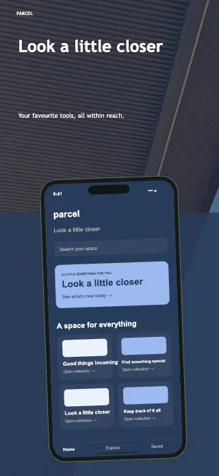 Parcel screenshot design: Colour block
