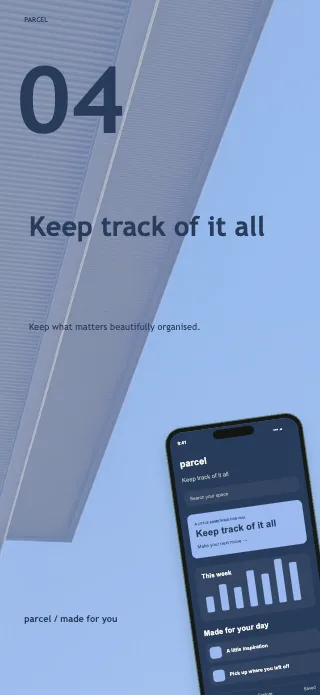 Parcel screenshot design: Statement