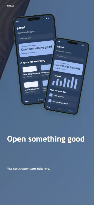 Parcel screenshot design: Top showcase
