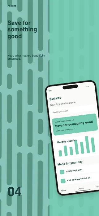 Pocket screenshot design: Editorial split
