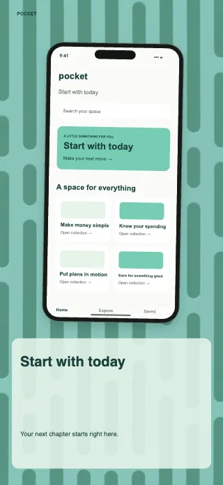 Pocket screenshot design: Bottom caption