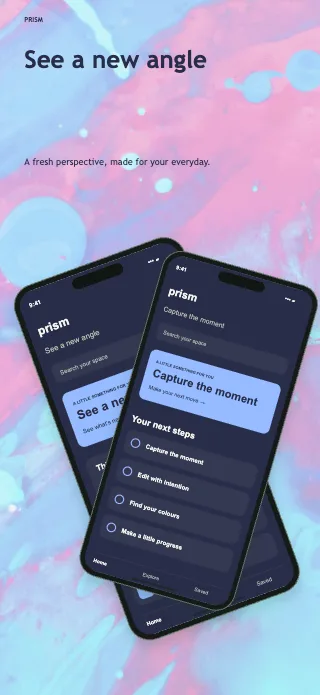 Prism screenshot design: Crossing screens