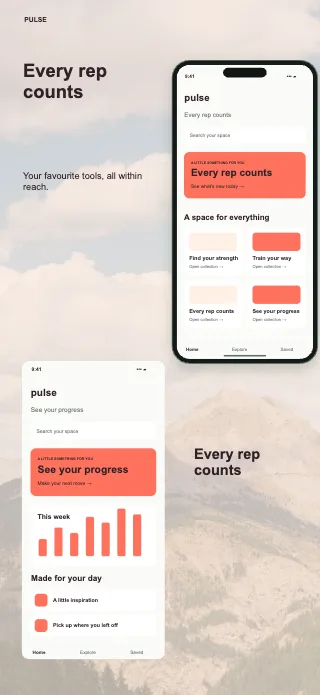Pulse screenshot design: Left column