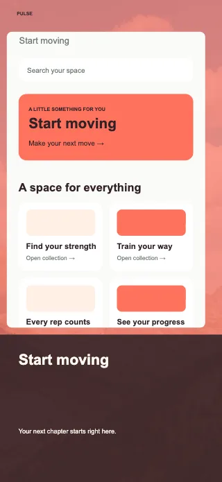 Pulse screenshot design: Screen story