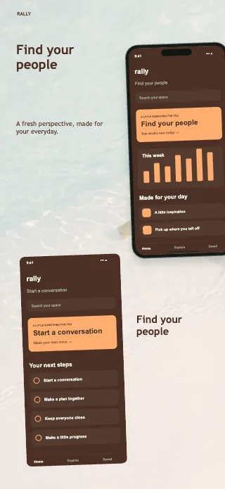 Rally screenshot design: Left column