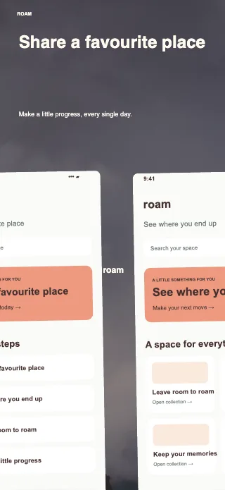 Roam screenshot design: Cutout duo