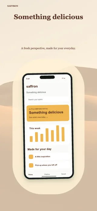 Saffron screenshot design: Portrait window