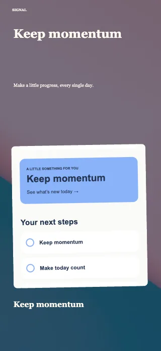 Signal screenshot design: Wide detail