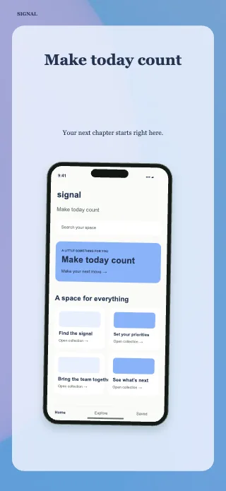 Signal screenshot design: Framed story