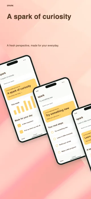 Spark screenshot design: Diagonal cascade