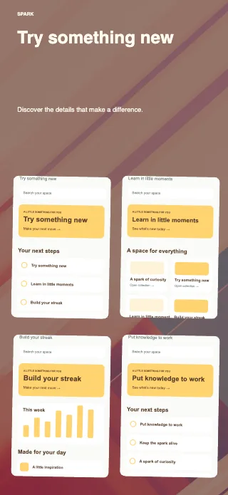 Spark screenshot design: Screen mosaic