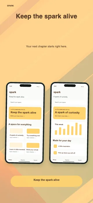Spark screenshot design: Twin pillars