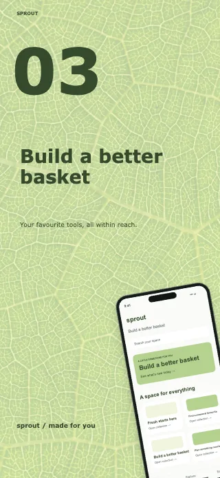 Sprout screenshot design: Statement
