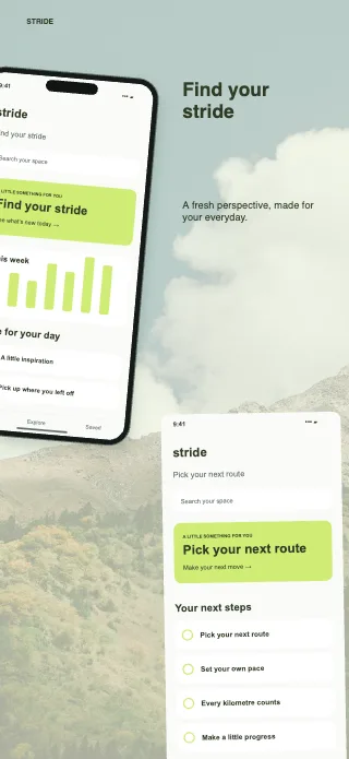Stride screenshot design: Right column